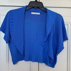 Open front blue cardigan size S petite by One two one Newyork